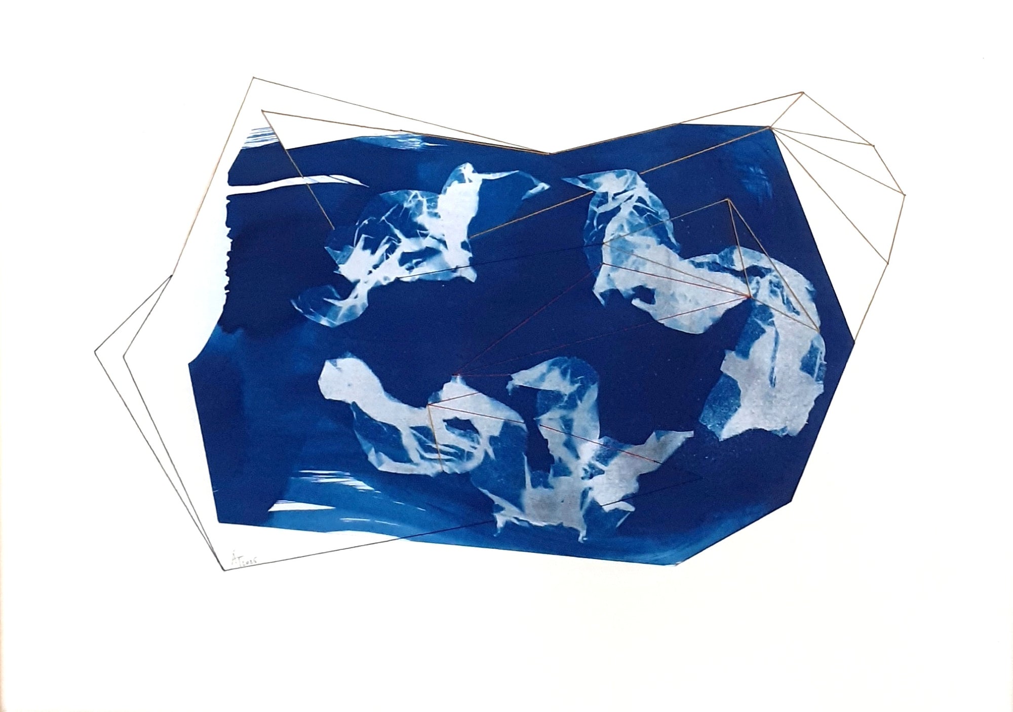 Pieces of Paper Lost in Blue