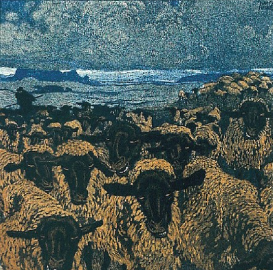 Heimkehrende Schafe  (auch: Römische Campagna)